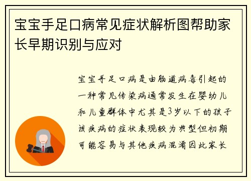 宝宝手足口病常见症状解析图帮助家长早期识别与应对